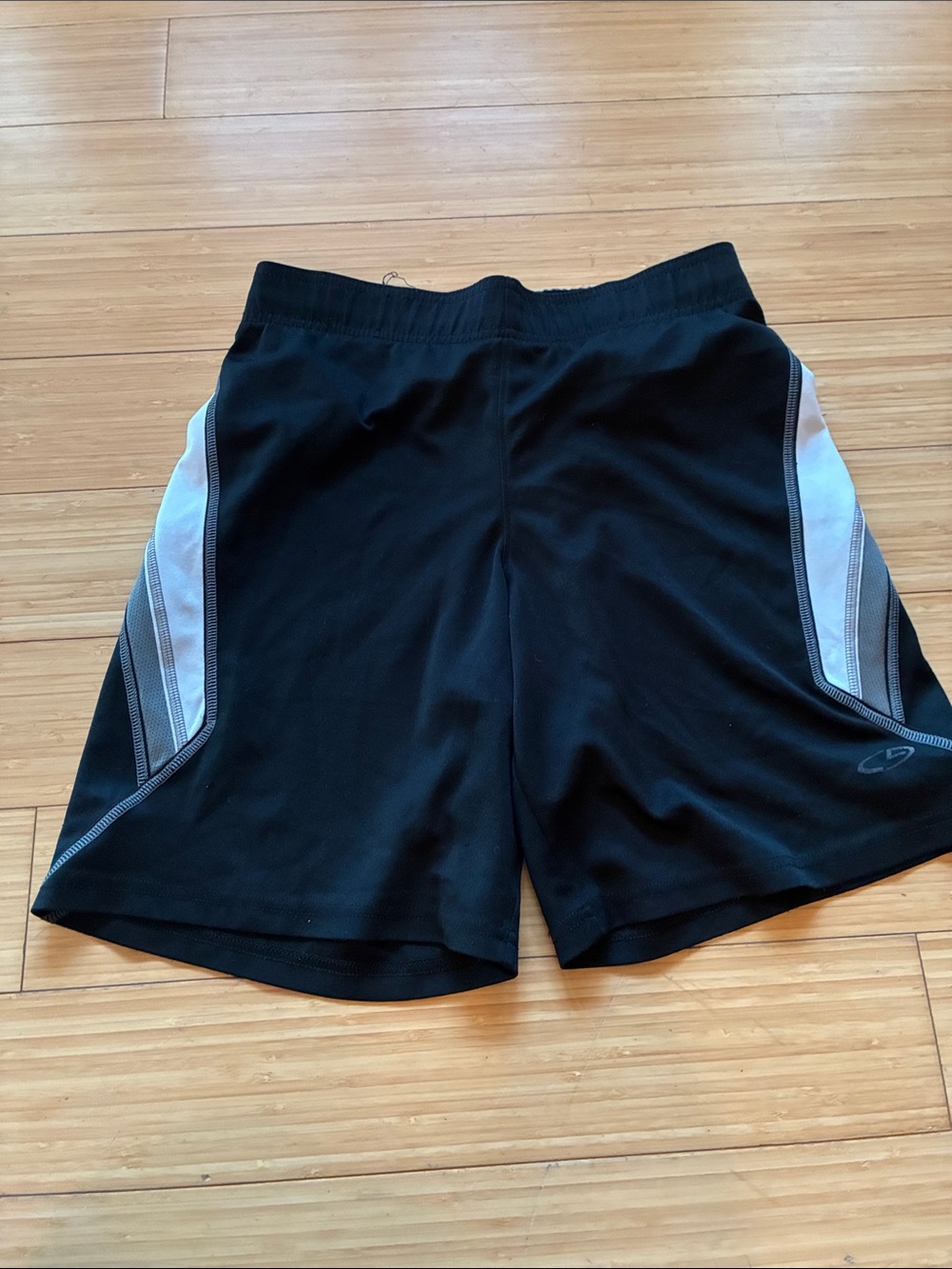 Champion Black Athletic Shorts with Gray Panels